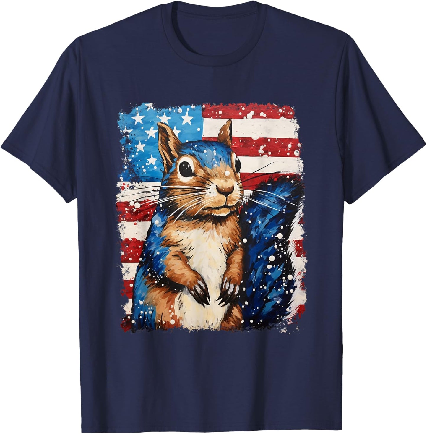 Squirrel USA Flag T-Shirt - T-Shirt | Navy