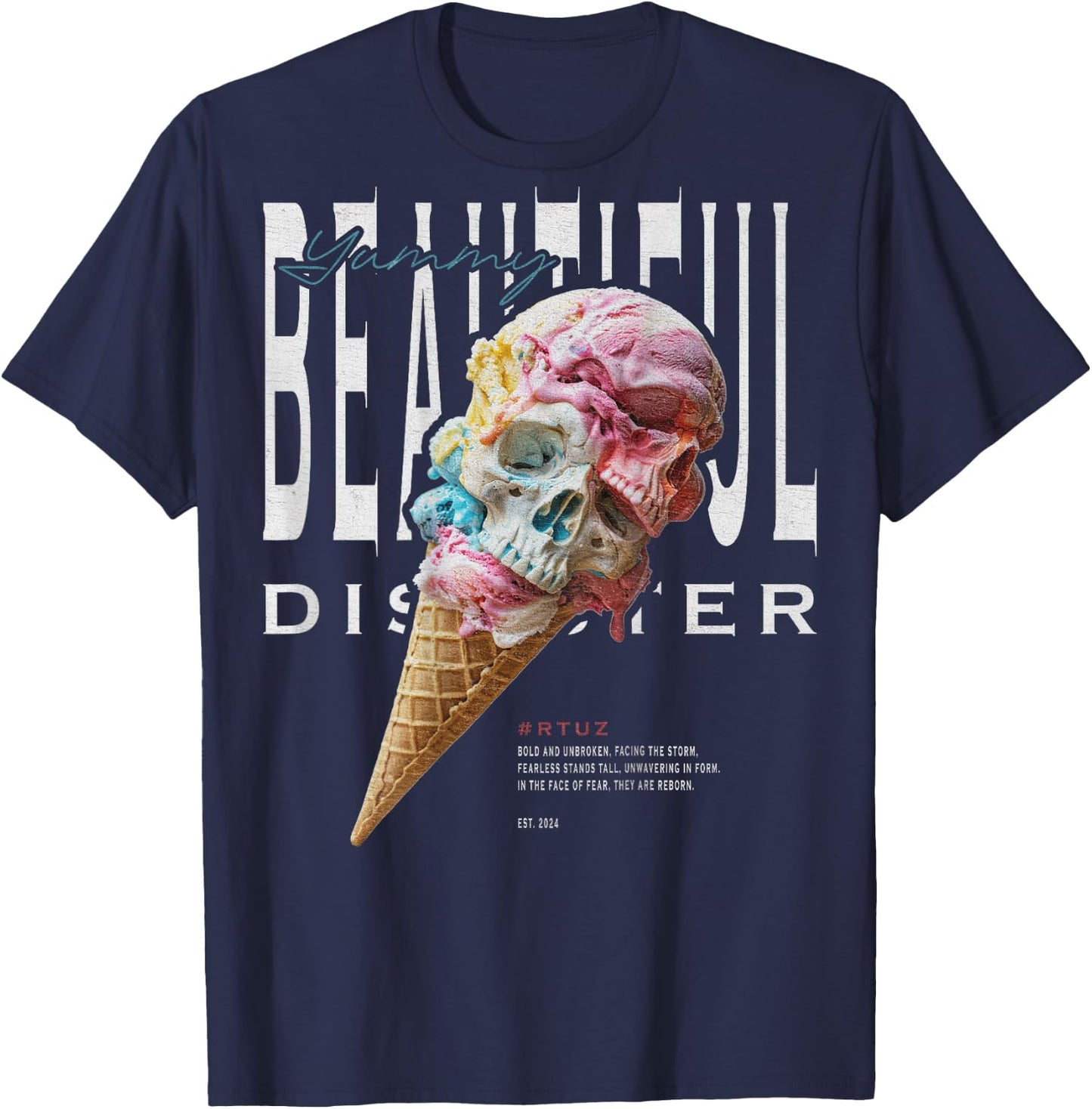 Urban Hip Hop Y2K Vintage Retro Backprint Streetwear Ice T-Shirt - T-Shirt | Navy