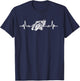 Moto GP Racing Heartbeat Motorcycle Motorcycles Biker Humour , Black, S T-Shirt - T-Shirt | Navy