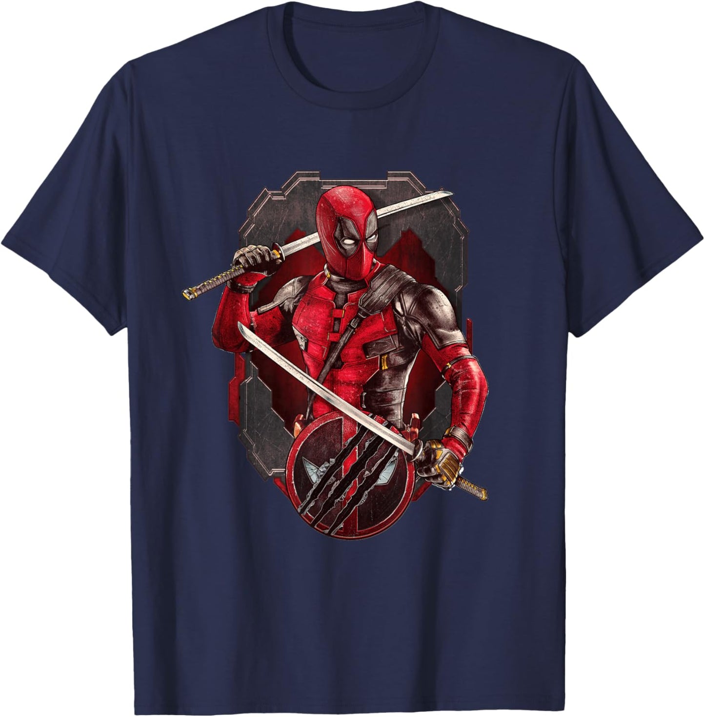 Marvel Studios Deadpool & Wolverine Merc with Katanas , black T-Shirt - T-Shirt | Navy