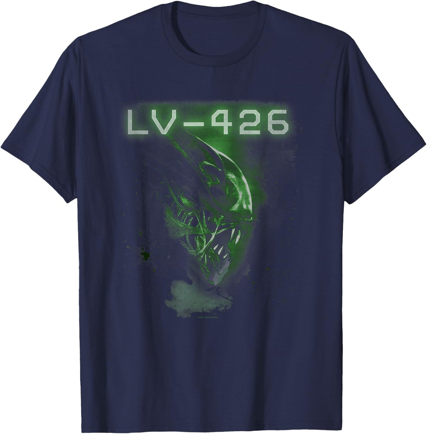 Aliens Lv-426 Iconic Angry Xenomorph Profile Chest Portrait T-Shirt - T-Shirt | Navy