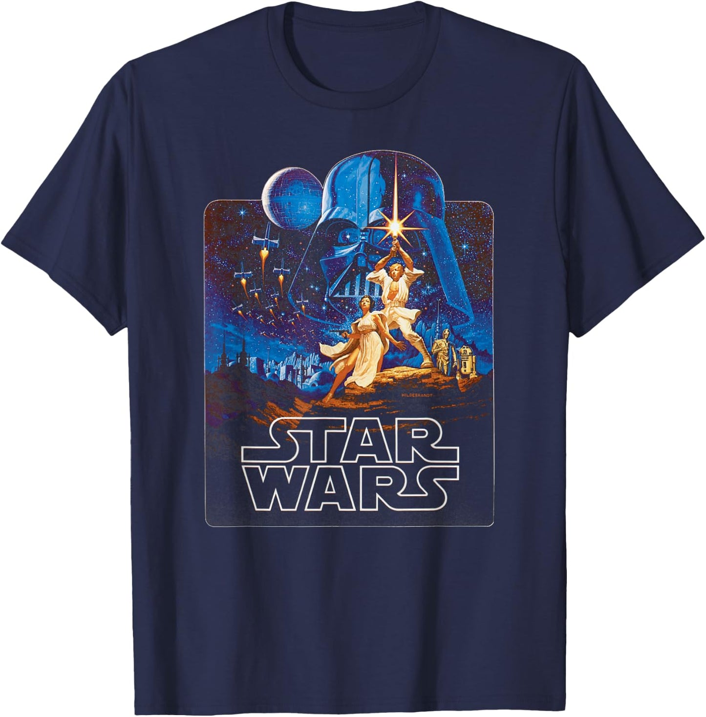Star Wars A New Hope Retro Poster Badge , black T-Shirt - T-Shirt | Navy