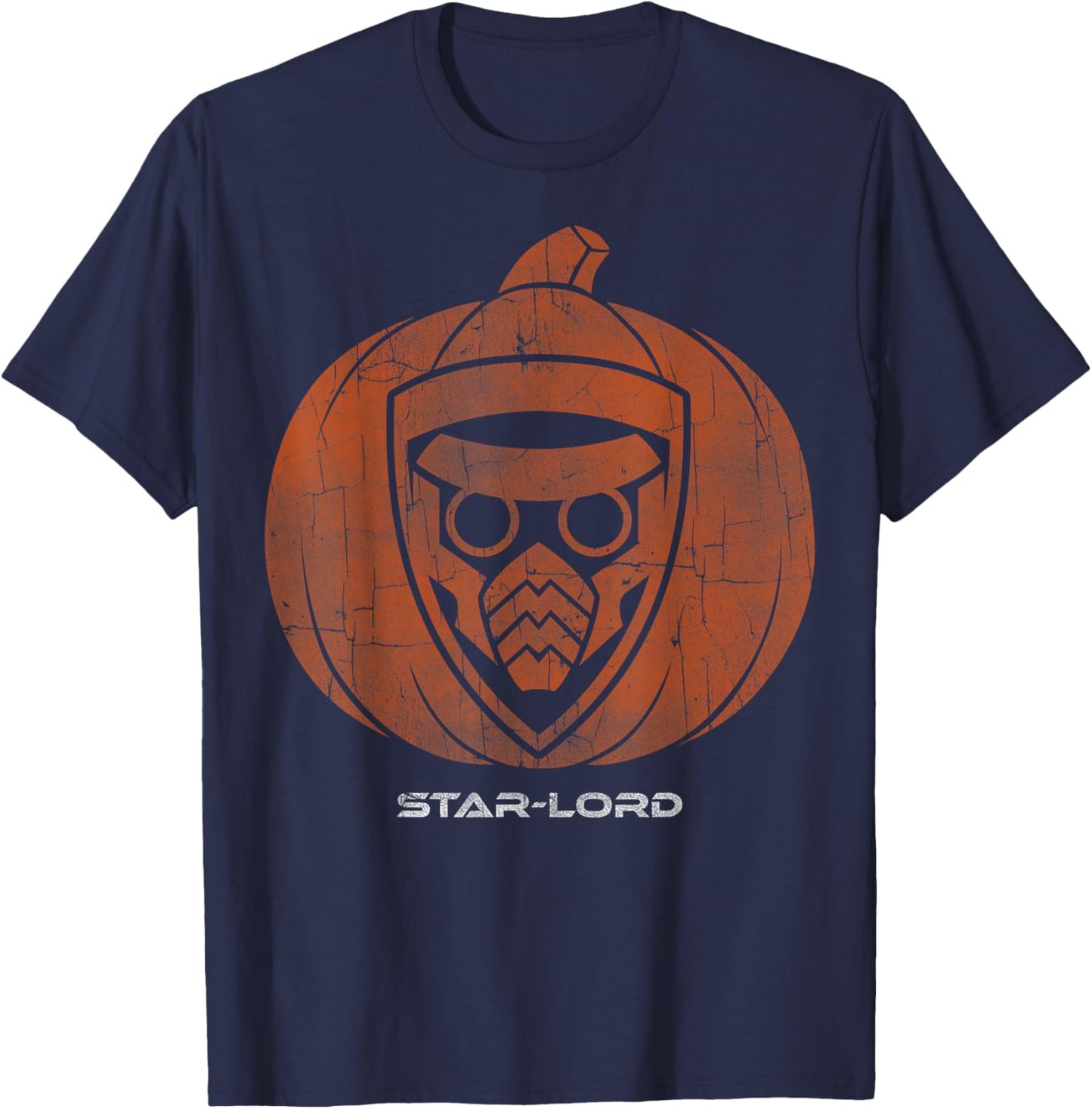 Marvel Guardians Star-Lord Pumpkin Halloween T-Shirt - T-Shirt | Navy