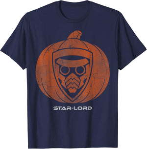 Marvel Guardians Star-Lord Pumpkin Halloween T-Shirt - T-Shirt | Navy
