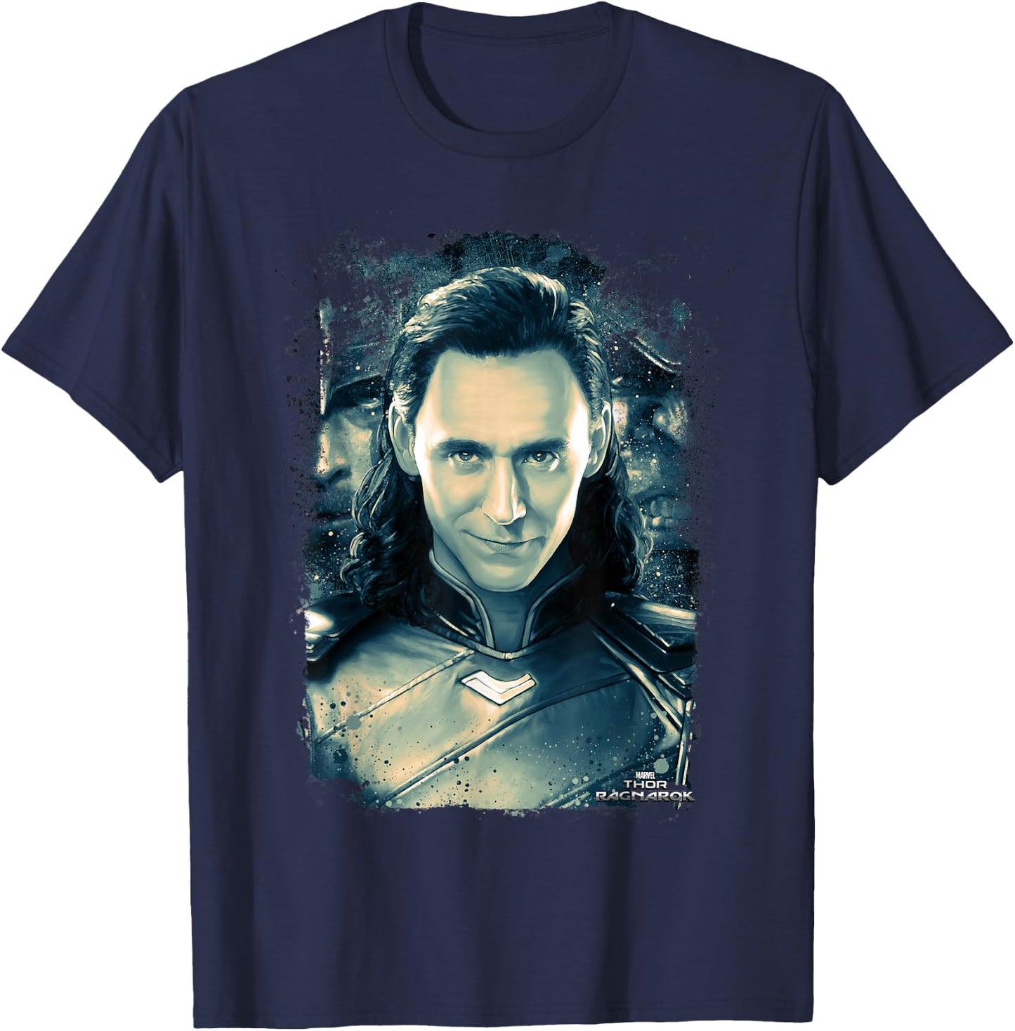 Marvel Thor Ragnarok Loki Distressed Portrait T-Shirt - T-Shirt | Navy