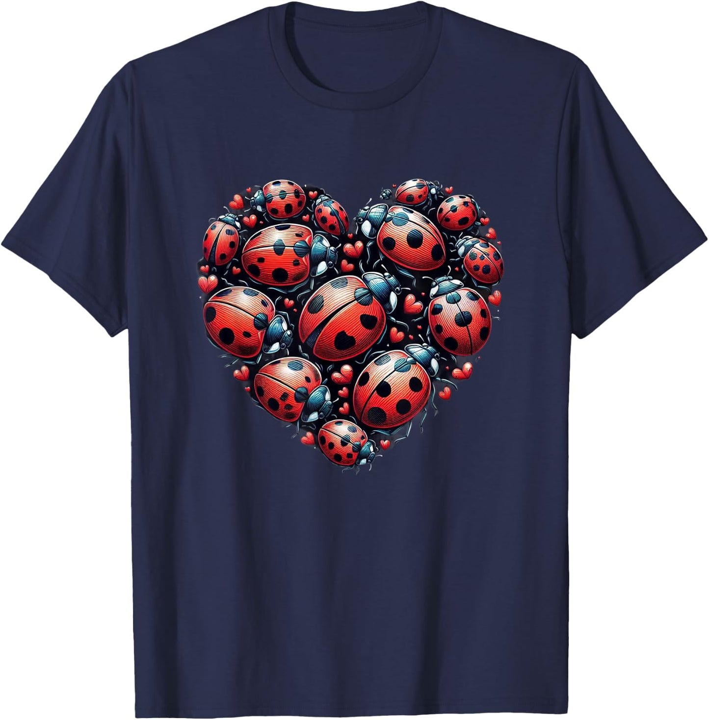 Lady Bugs Love Spiritual Colorful Lady Bugs Art Insects T-Shirt - T-Shirt | Navy