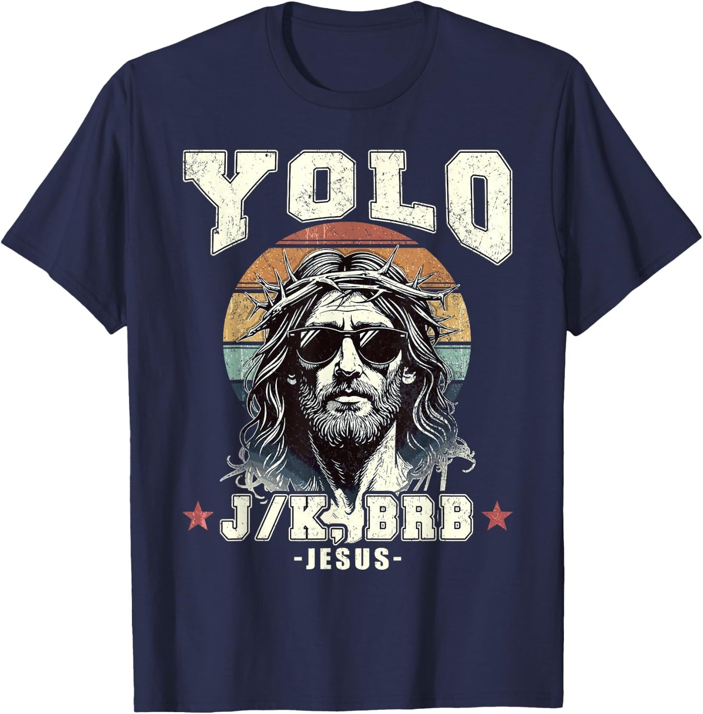 Happy Easter Yolo JK Brb Jesus Christian Men Women Kids T-Shirt - T-Shirt | Navy