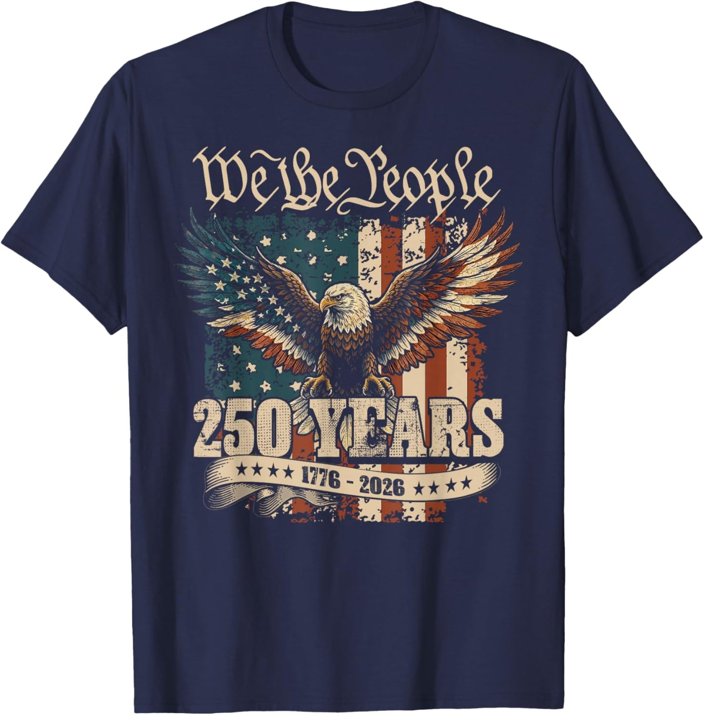 America USA 250 Years Birthday 250th Anniversary 4th of July T-Shirt - T-Shirt | Navy
