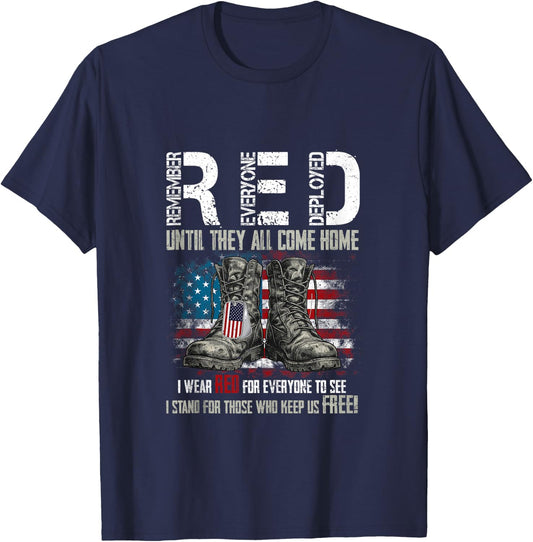 On Friday We Wear Red Military R.E.D Friday Military T-Shirt - T-Shirt | Navy