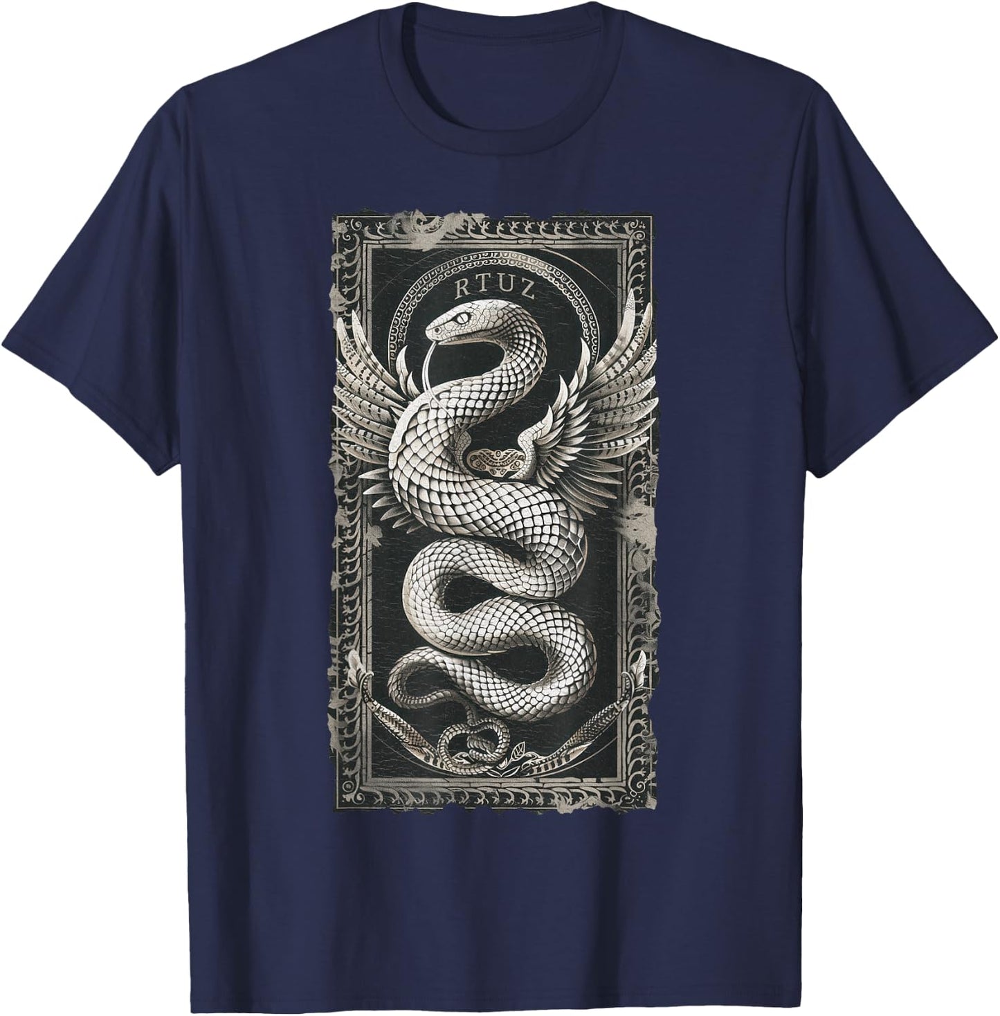 Vintage Retro Y2K Hip Hop Snake Urban Streetwear Snake T-Shirt - T-Shirt | Navy
