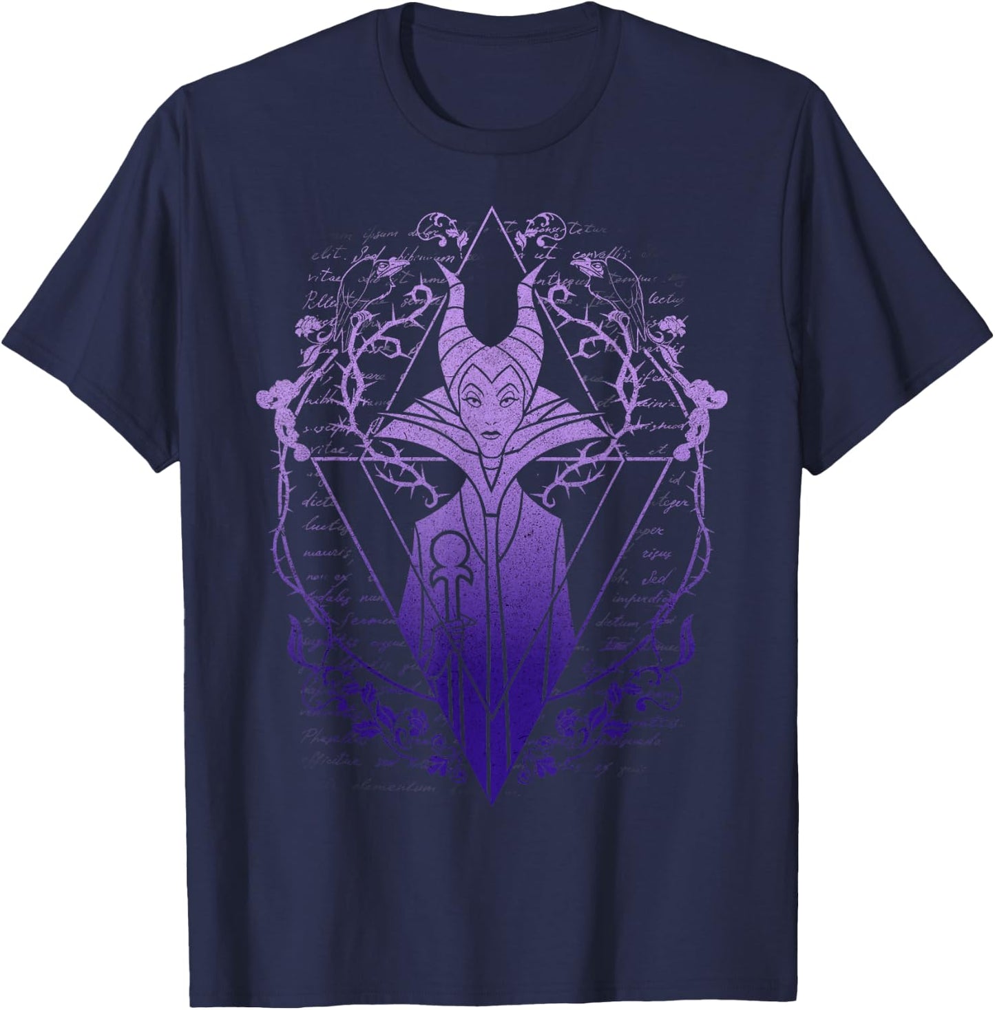 Disney Sleeping Beauty Maleficent Fade Triangle T-Shirt - T-Shirt | Navy