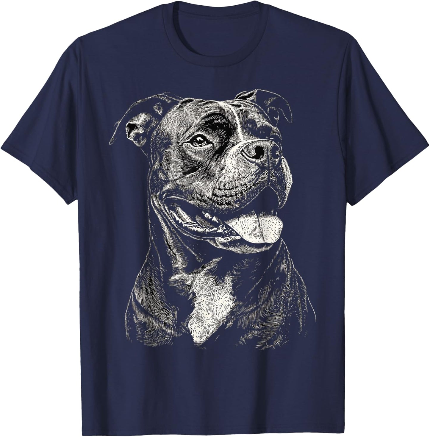 American Bully Dog Graphic Pet Art American Bully , Black, S T-Shirt - T-Shirt | Navy
