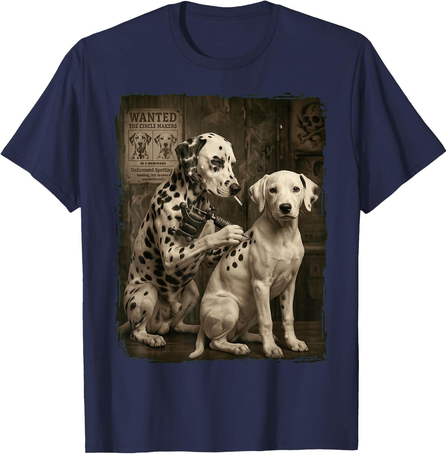 Dalmatian Tattoo T-Shirt - T-Shirt | Navy