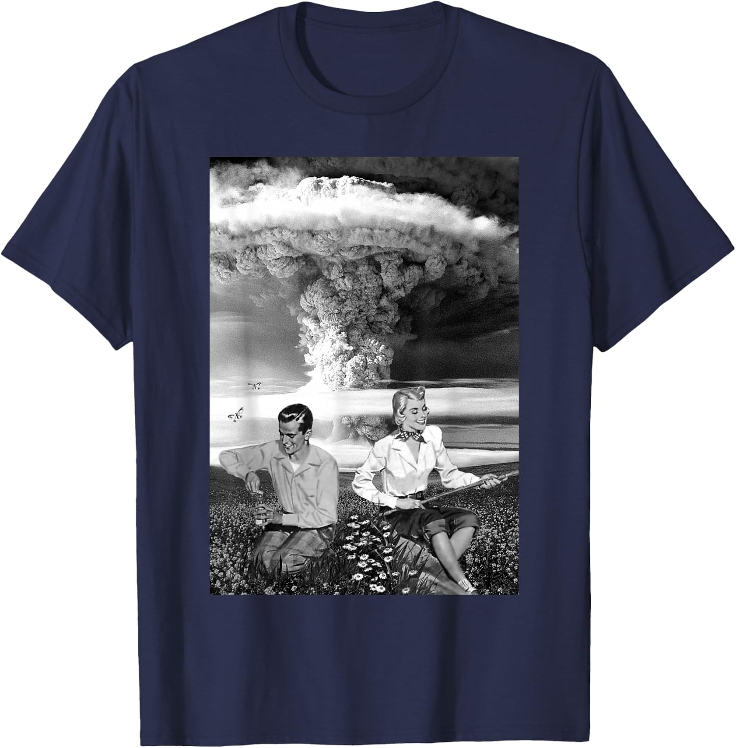 Atomic Bomb Cloud Nuclear War Retro Vintage Military T-Shirt - T-Shirt | Navy