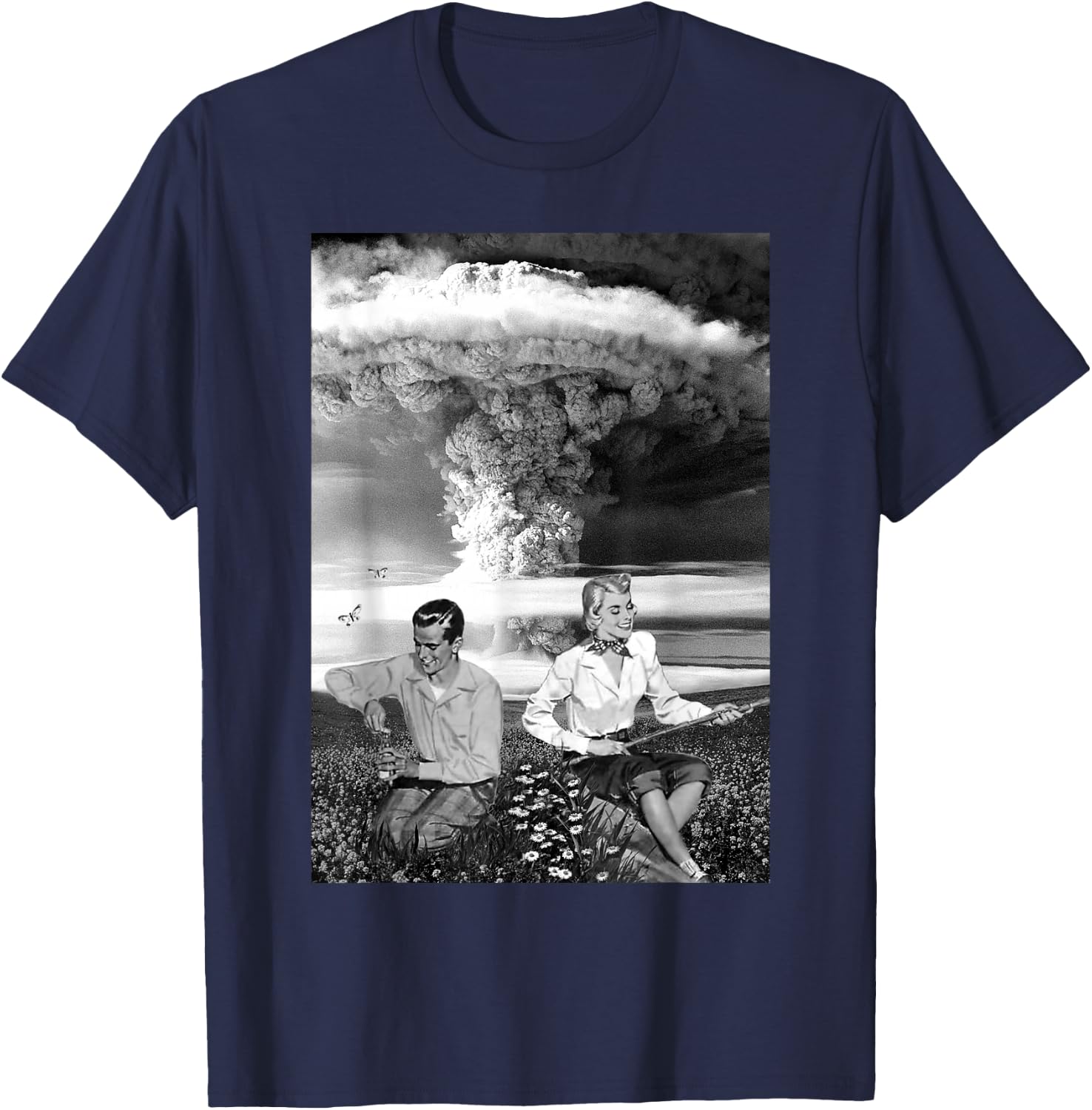 Atomic Bomb Cloud Nuclear War Retro Vintage Military T-Shirt - T-Shirt | Navy