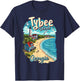 Vacation Beach Scene Tybee Island Georgia T-Shirt - T-Shirt | Navy