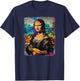 Abstract Graffiti Art Leonardo Da Vinci Art Mona Lisa T-Shirt - T-Shirt | Navy
