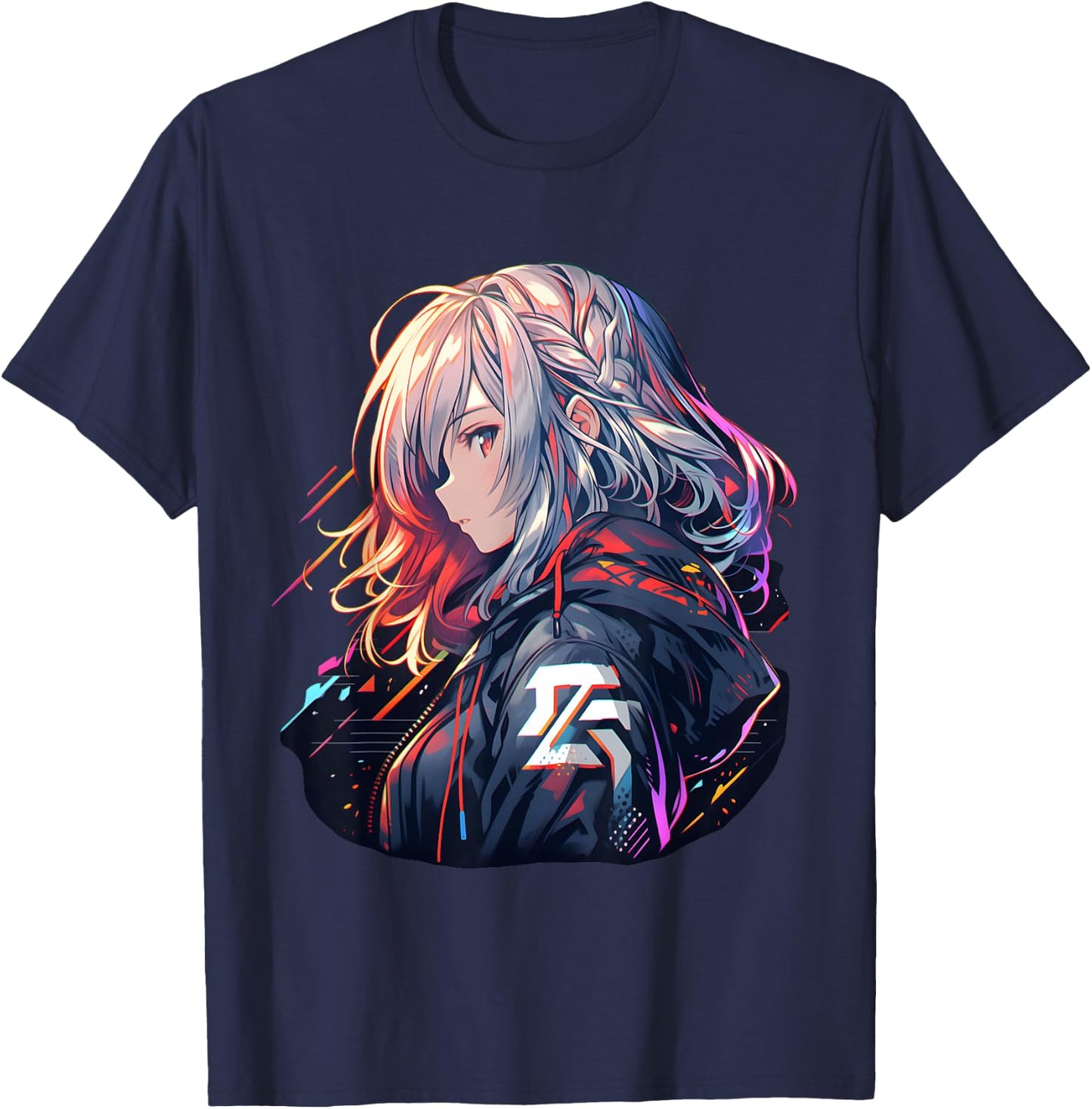 Manga Anime Ästhetische Cyberpunk Techwear Harajuku T-Shirt - T-Shirt | Navy