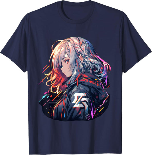 Manga Anime Ästhetische Cyberpunk Techwear Harajuku T-Shirt - T-Shirt | Navy