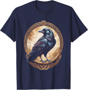 Golden Odin's Raven Northman Valhalla Norse Mythology T-Shirt - T-Shirt | Navy