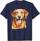 Watercolor Golden Retriever T-Shirt - T-Shirt | Navy