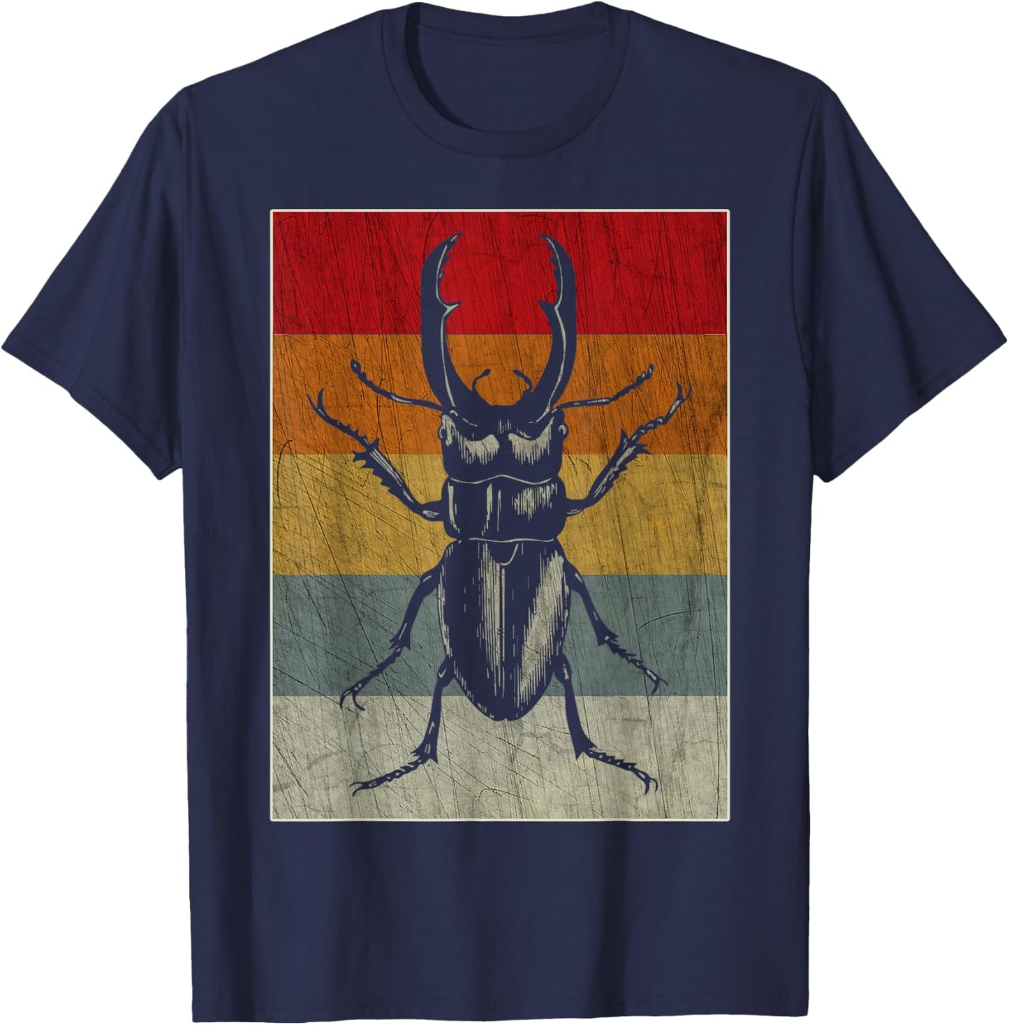 Retro Bug Insect T Shirt - Cool Vintage Style Gift T-Shirt - T-Shirt | Navy