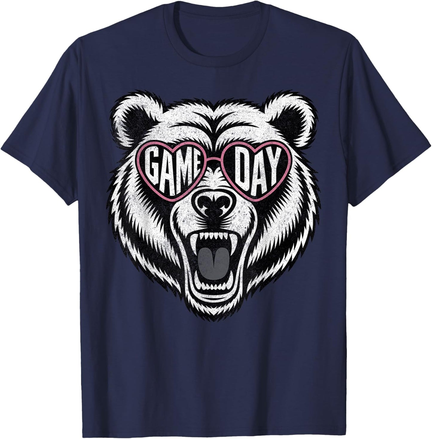 Bear Wearing Sunglasses Game Day T-Shirt - T-Shirt | Navy