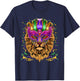 Mardi Gras Mask Lion Lover Gifts Shirt, Animal Lovers T-Shirt - T-Shirt | Navy
