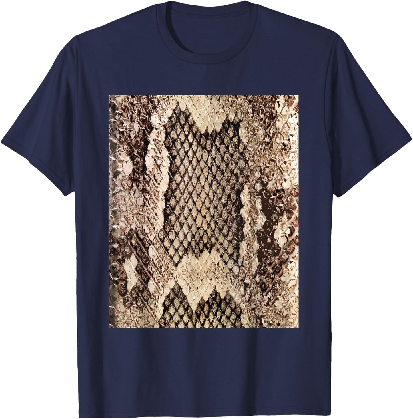 Snakeskin Print - Snake Reptile Animal Rattlesnake T-Shirt - T-Shirt | Navy