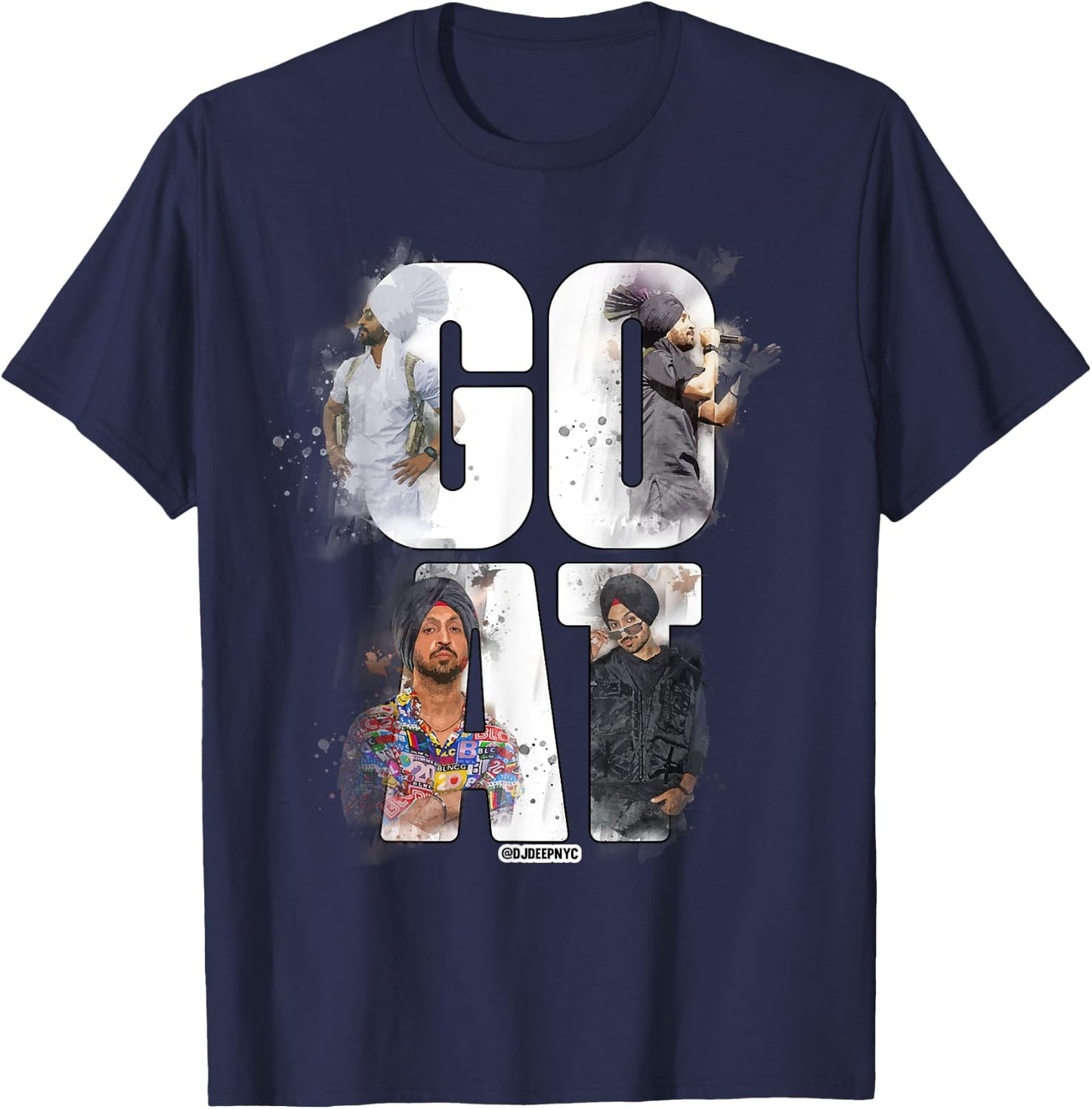 DILJIT DOSANJH | G.O.A.T. 2 | Punjabi Singer | Desi Apparel T-Shirt - T-Shirt | Navy