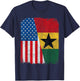 Ghanaian American Flag Half USA Ghana Root Proud T-Shirt - T-Shirt | Navy