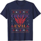 Dungeons & Dragons Chaotic Evil Christmas Knit Pattern T-Shirt - T-Shirt | Navy