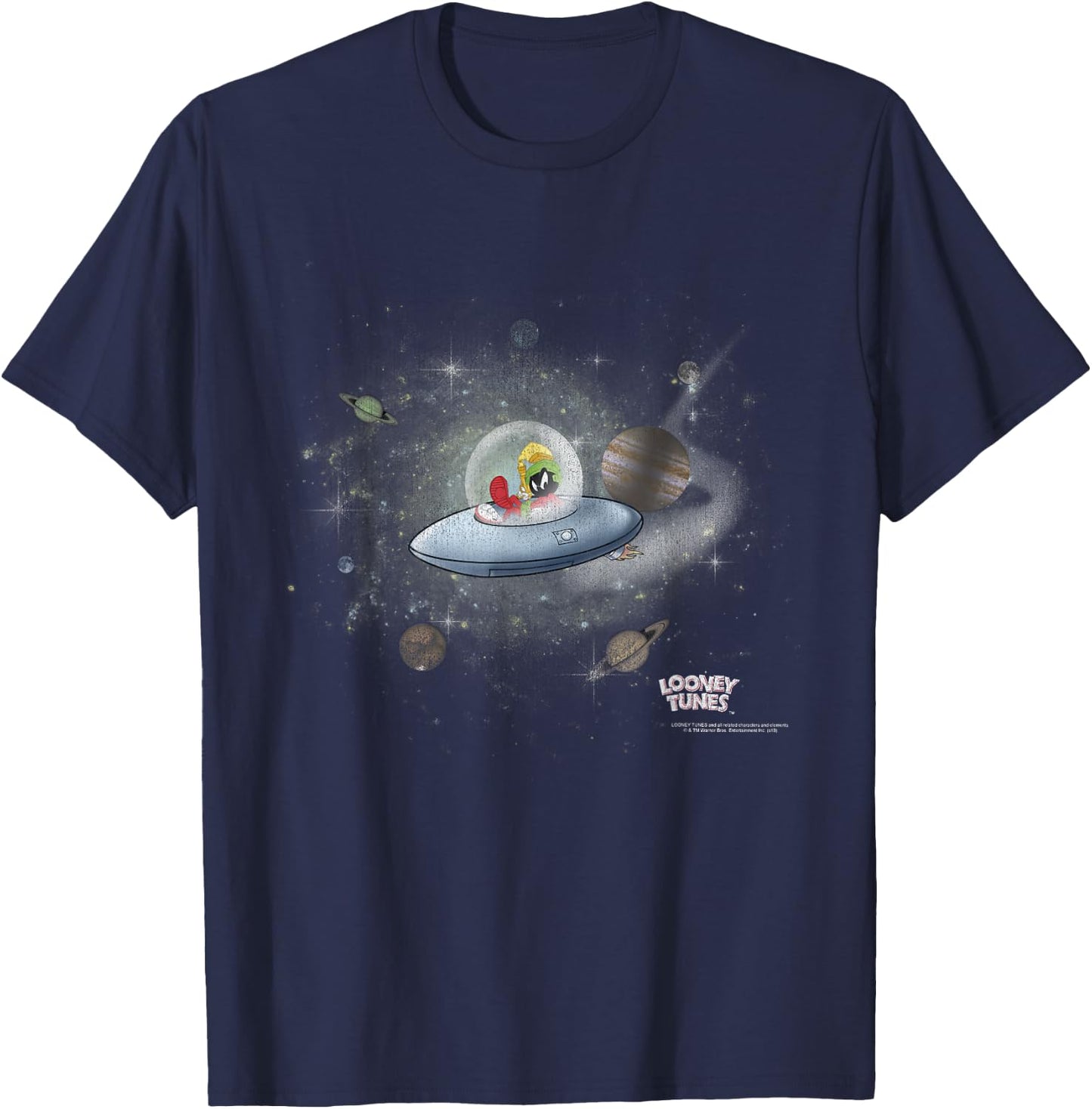 Looney Tunes Marvin The Martian In Flight T-Shirt - T-Shirt | Navy