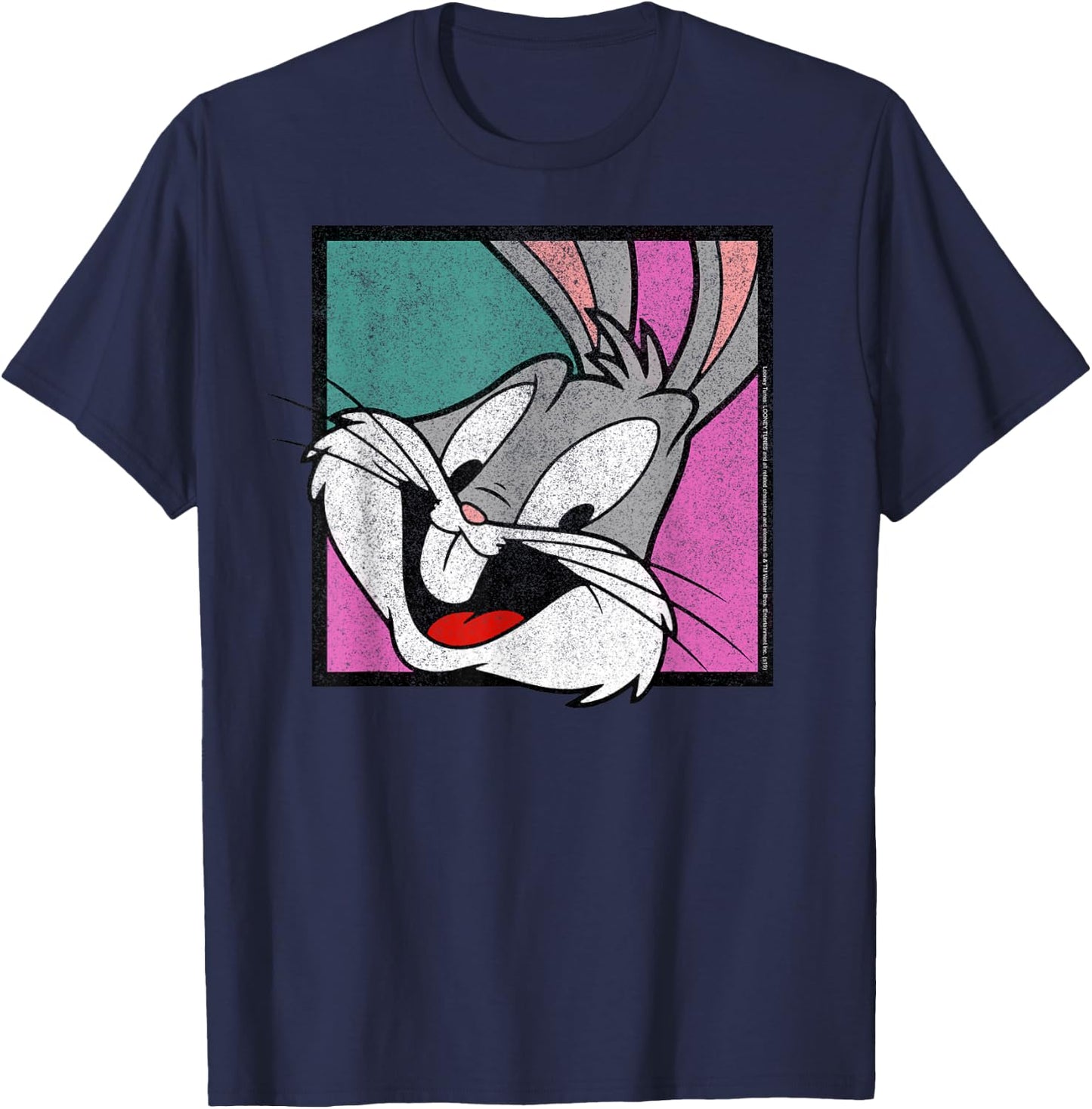 Looney Tunes Bugs Bunny Big Face Box Up T-Shirt - T-Shirt | Navy