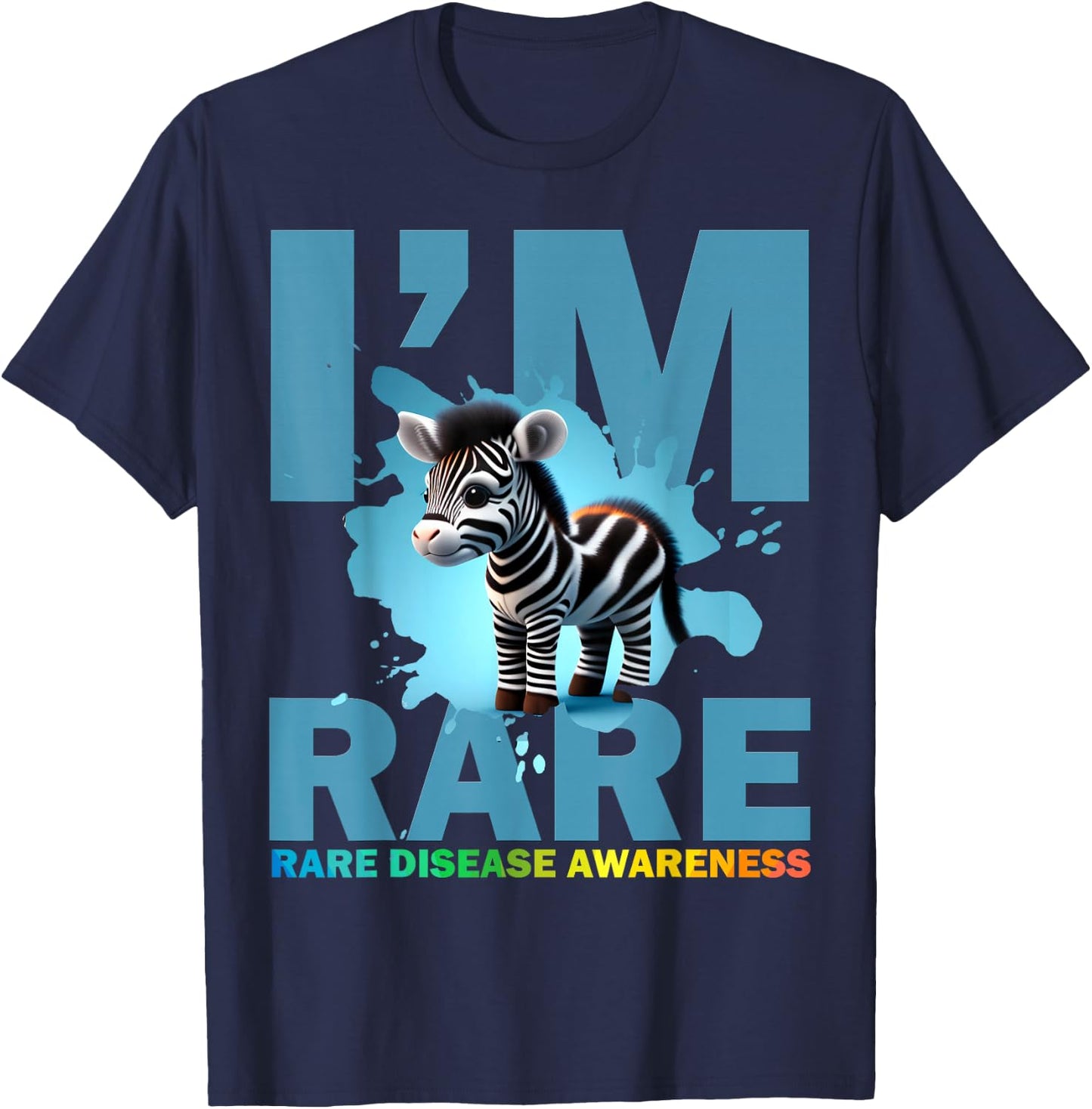 I'm Rare, cute zebra for Rare disease awareness T-Shirt - T-Shirt | Navy