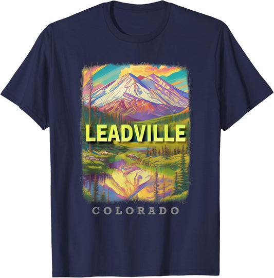 Leadville Colorado CO Mountain Majesty SD760 T-Shirt - T-Shirt | Navy
