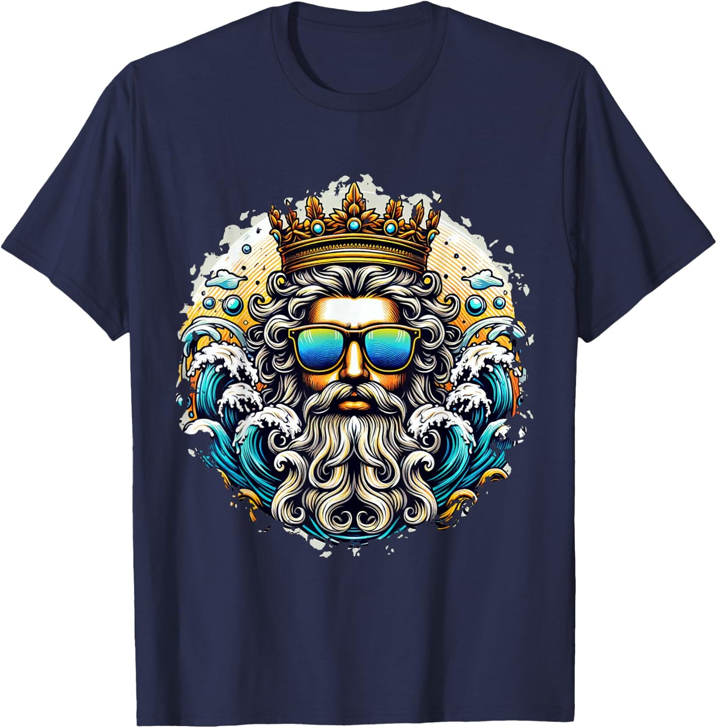 Poseidon Gangsta Costume Trident God Ancient Greek , black T-Shirt - T-Shirt | Navy