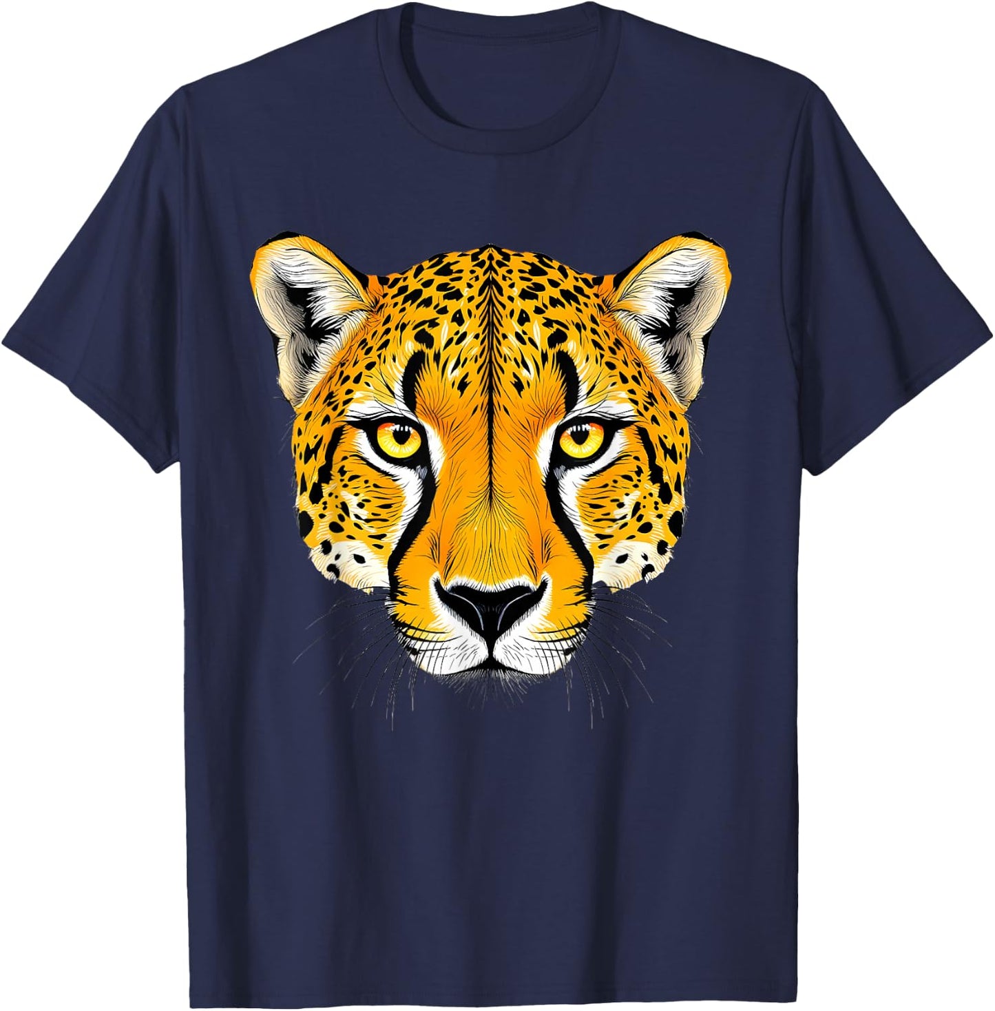 Cool Cheetah Art Women Kid Zoo Animal Safari Cheetah T-Shirt - T-Shirt | Navy