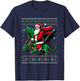Christmas Santa Riding Dragon Ugly Christmas Sweater T-Shirt - T-Shirt | Navy