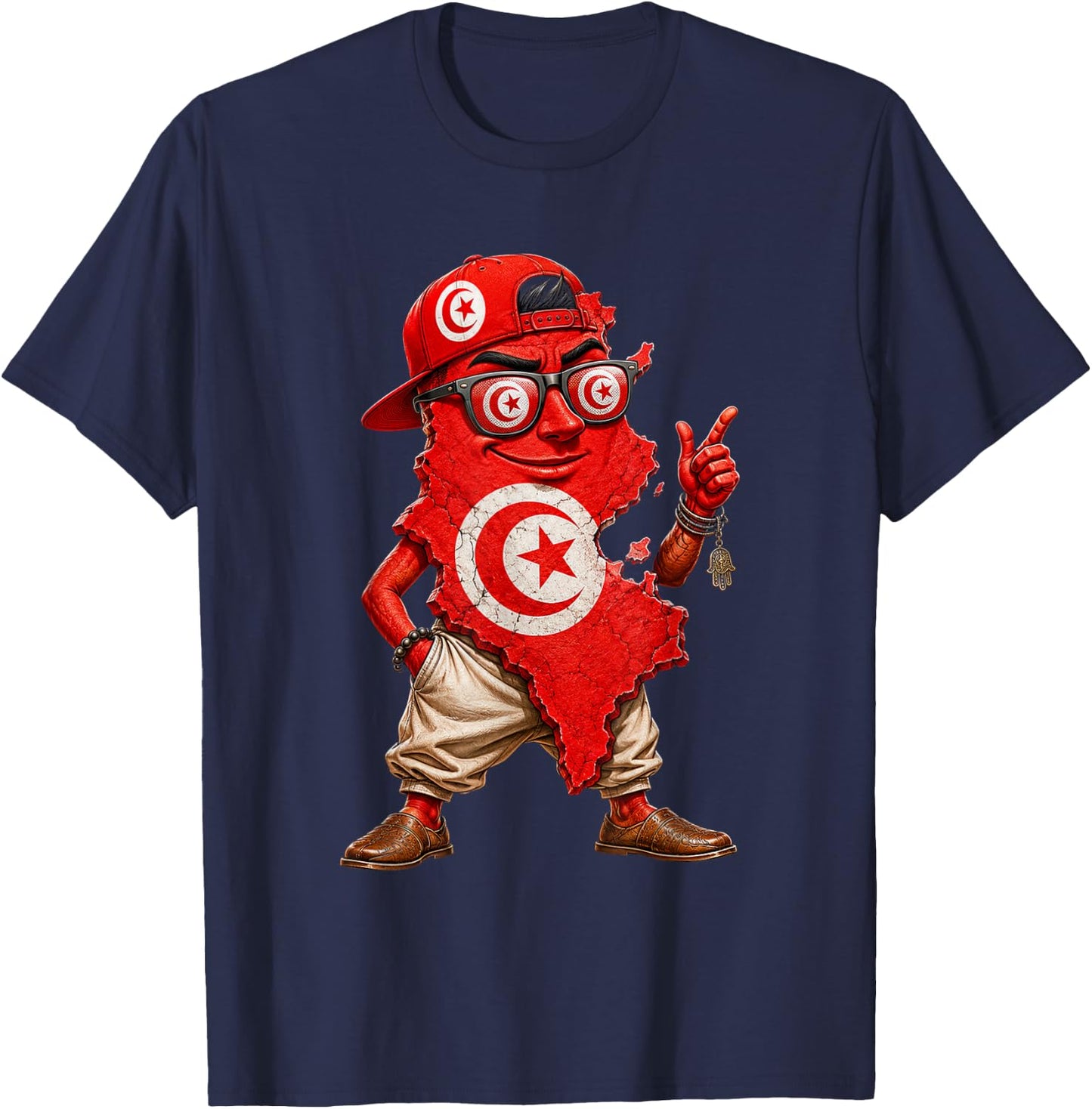 National Pride Tunisia Flag T-Shirt - T-Shirt | Navy