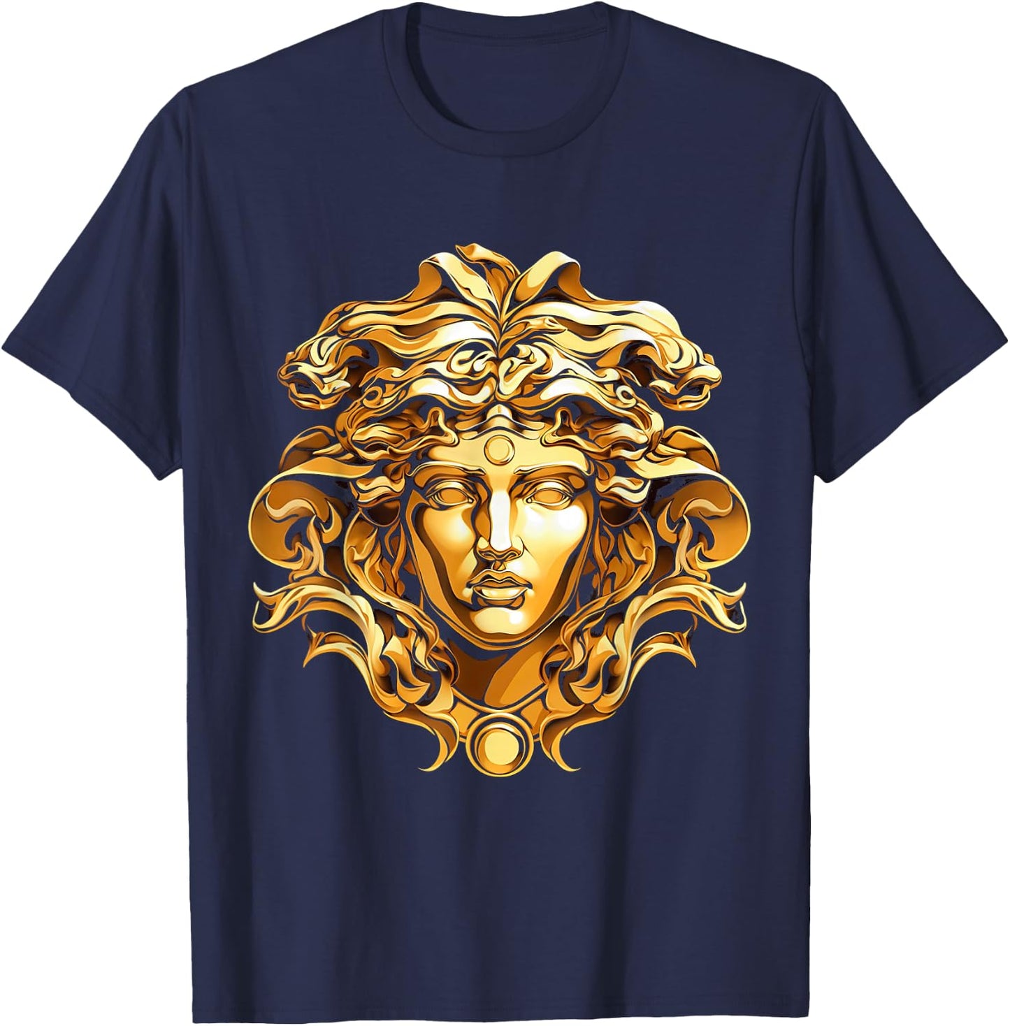 medusahead Greek Mythology Ancient Snake Hair T-Shirt - T-Shirt | Navy