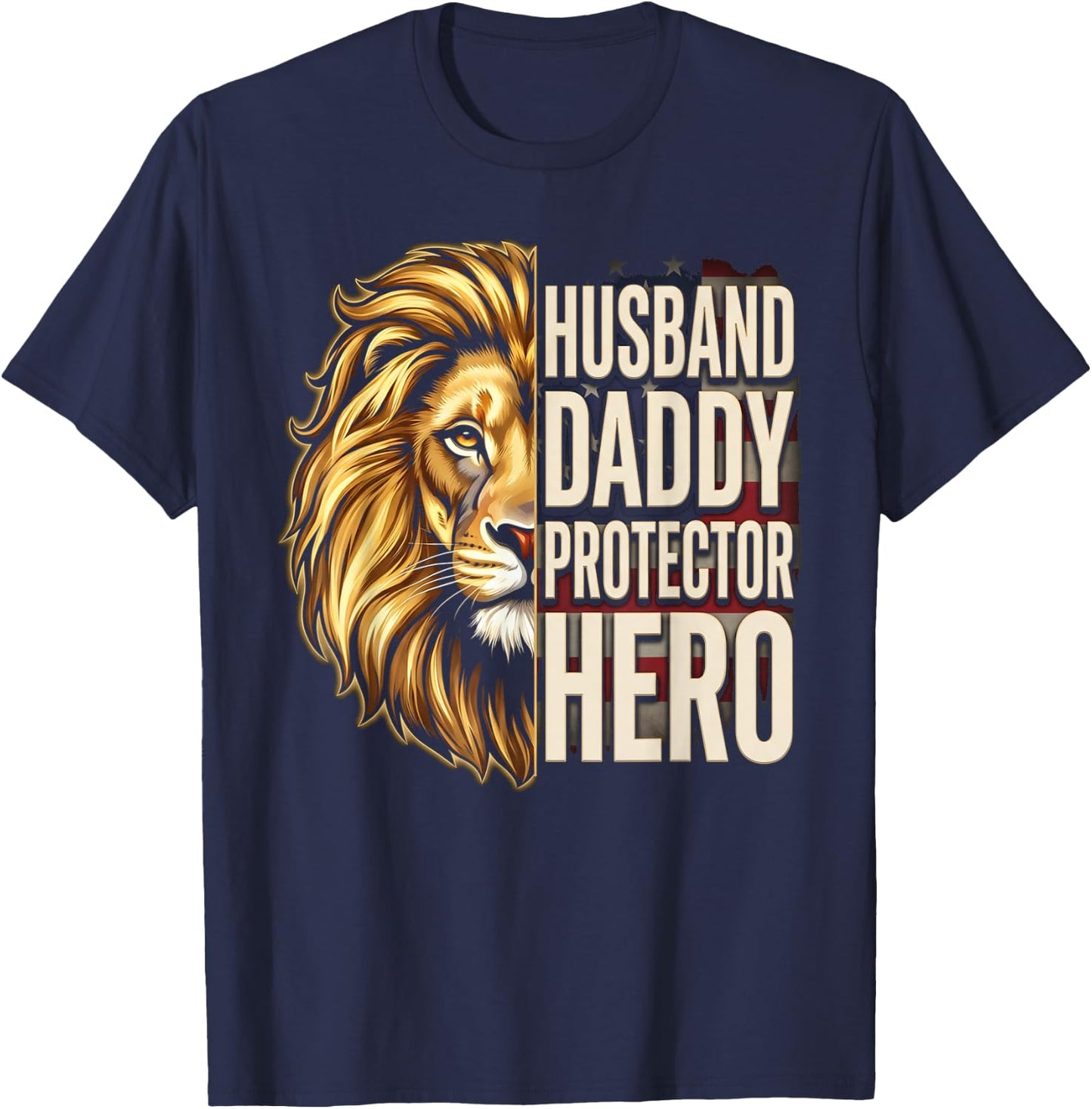 Husband Daddy Protector Hero for Dad T-Shirt - T-Shirt | Navy