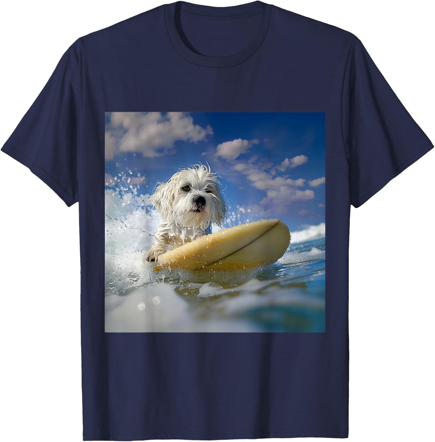 Cotton de Tulear Dog - Cotton de Tulear , Black, S T-Shirt - T-Shirt | Navy