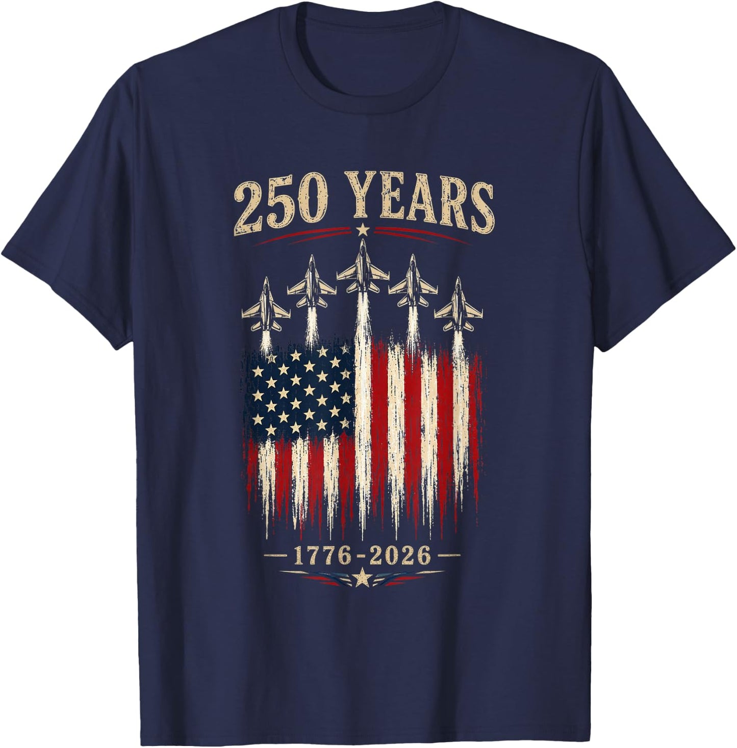 250 Anniversary USA Flag T-Shirt - T-Shirt | Navy