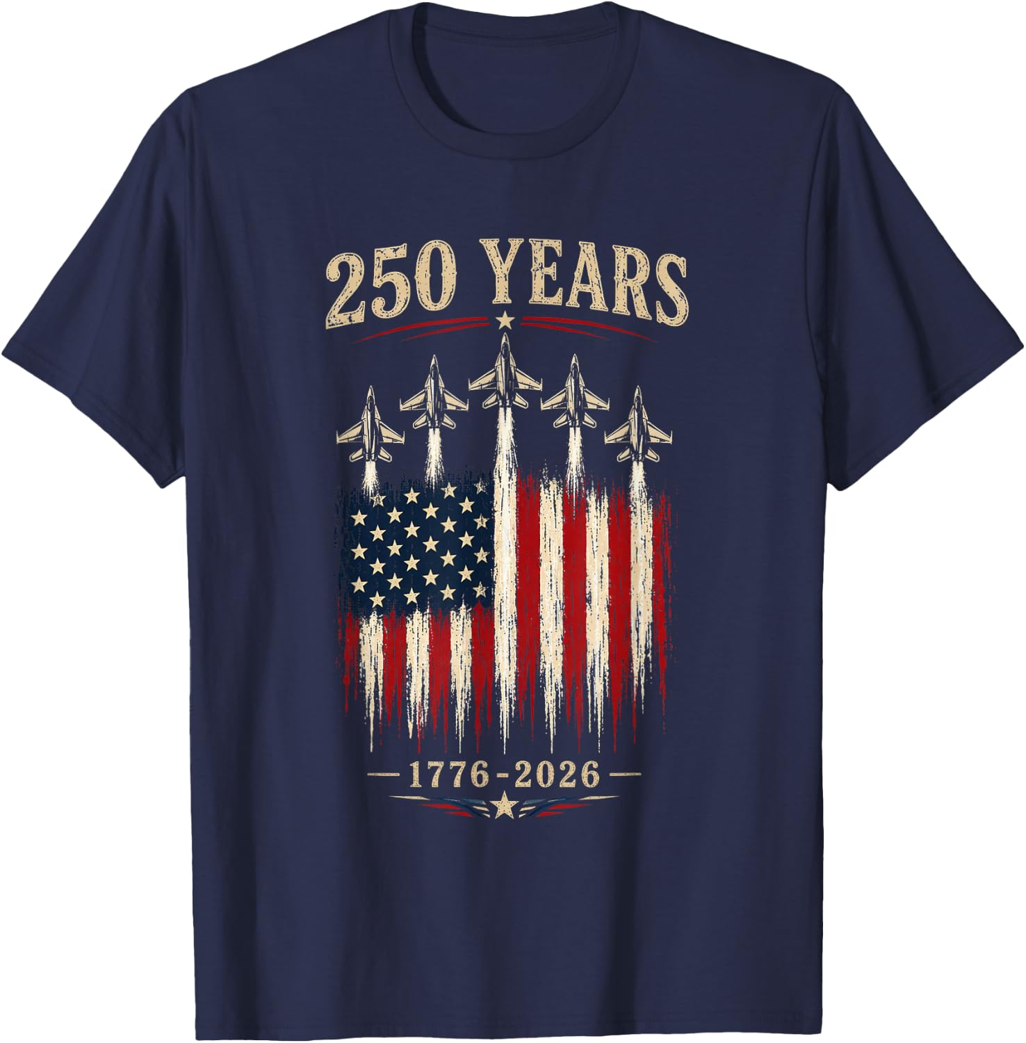 250 Anniversary USA Flag T-Shirt - T-Shirt | Navy