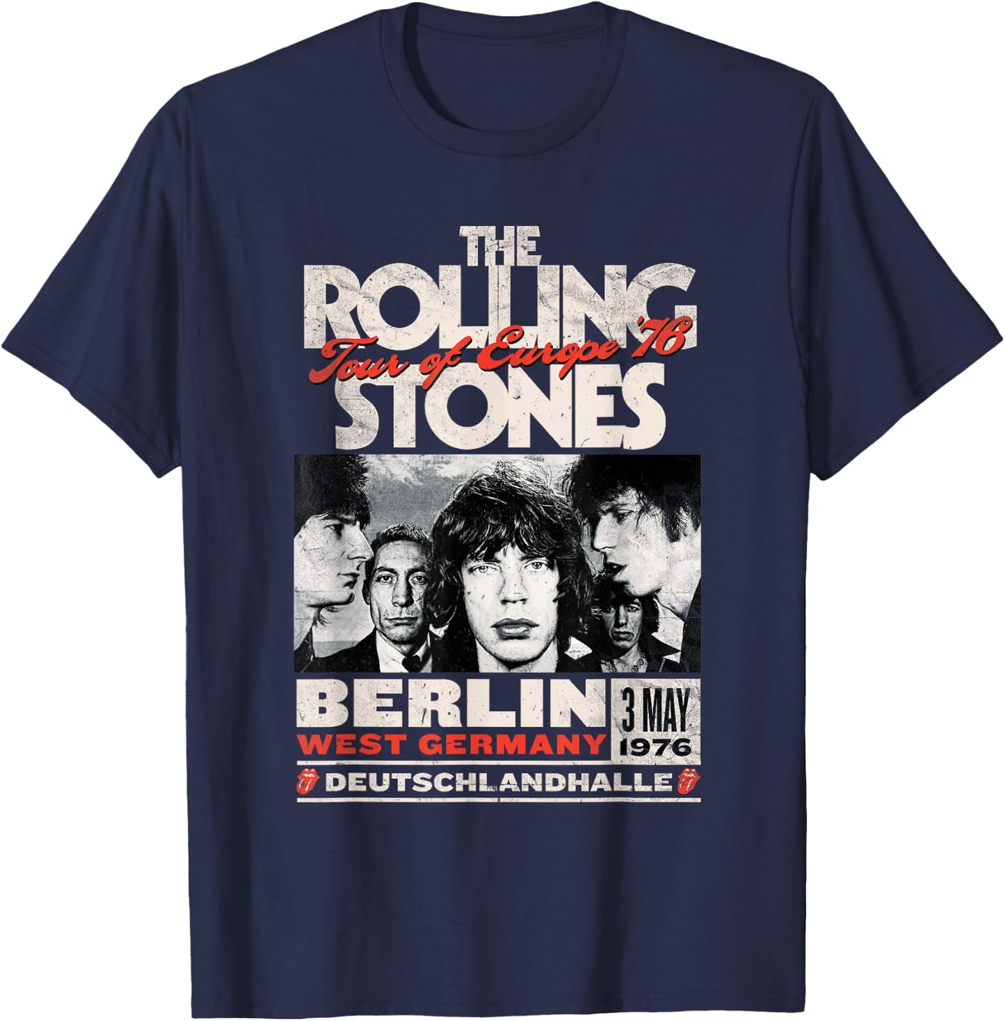 Die Rolling Stones Berlin 76 , black T-Shirt - T-Shirt | Navy