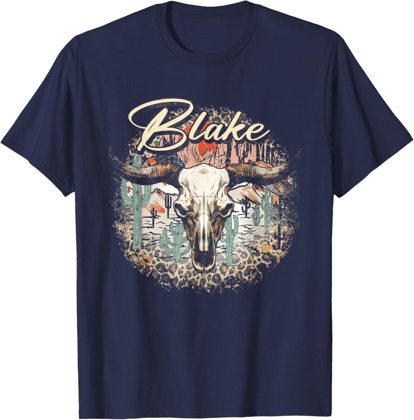 Vintage Art First Name Blake Personalized Costume Proud Name T-Shirt - T-Shirt | Navy