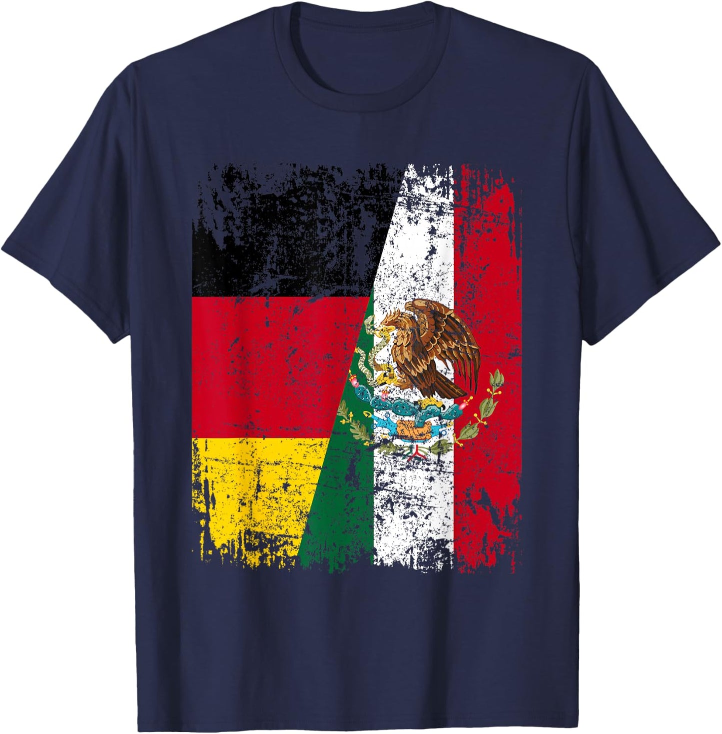 MEXIKO DEUTSCHLAND Flagge | Damen Herren Kinder | MEXIKO T-Shirt - T-Shirt | Navy