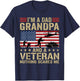 I'm A Dad Grandpa and Veteran Funny Dad Grandpa Veteran T-Shirt - T-Shirt | Navy
