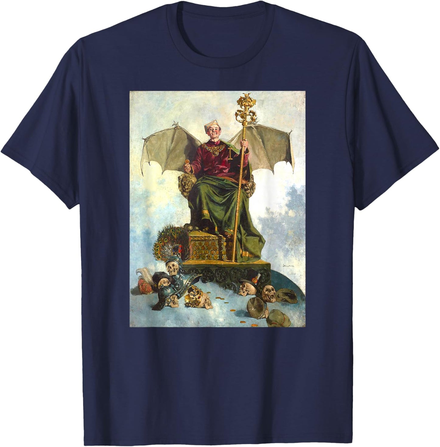 Allegory of Satan Painting Ludwik Stasiak 1900 T-Shirt - T-Shirt | Navy